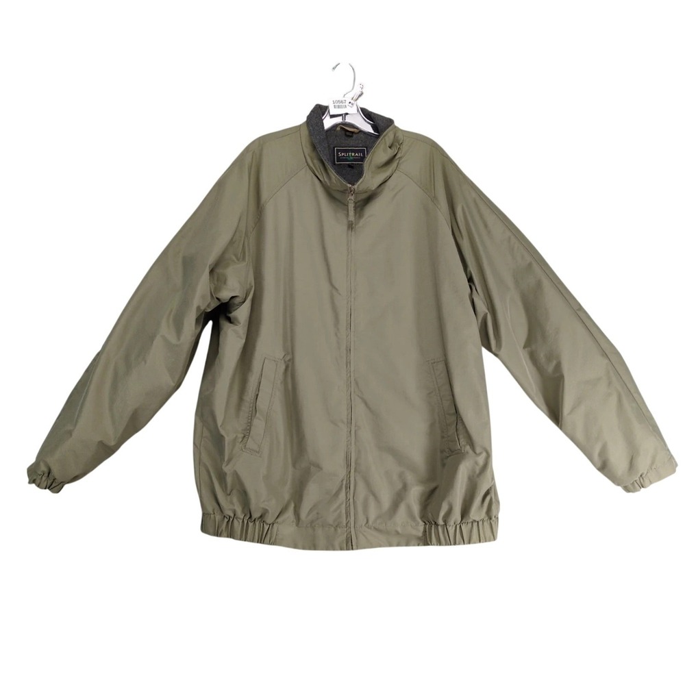 SplitRail Brown Bomber Jacket Mens 2XLT Insulated Full Zip Coat Outdoors Y2K Dad
